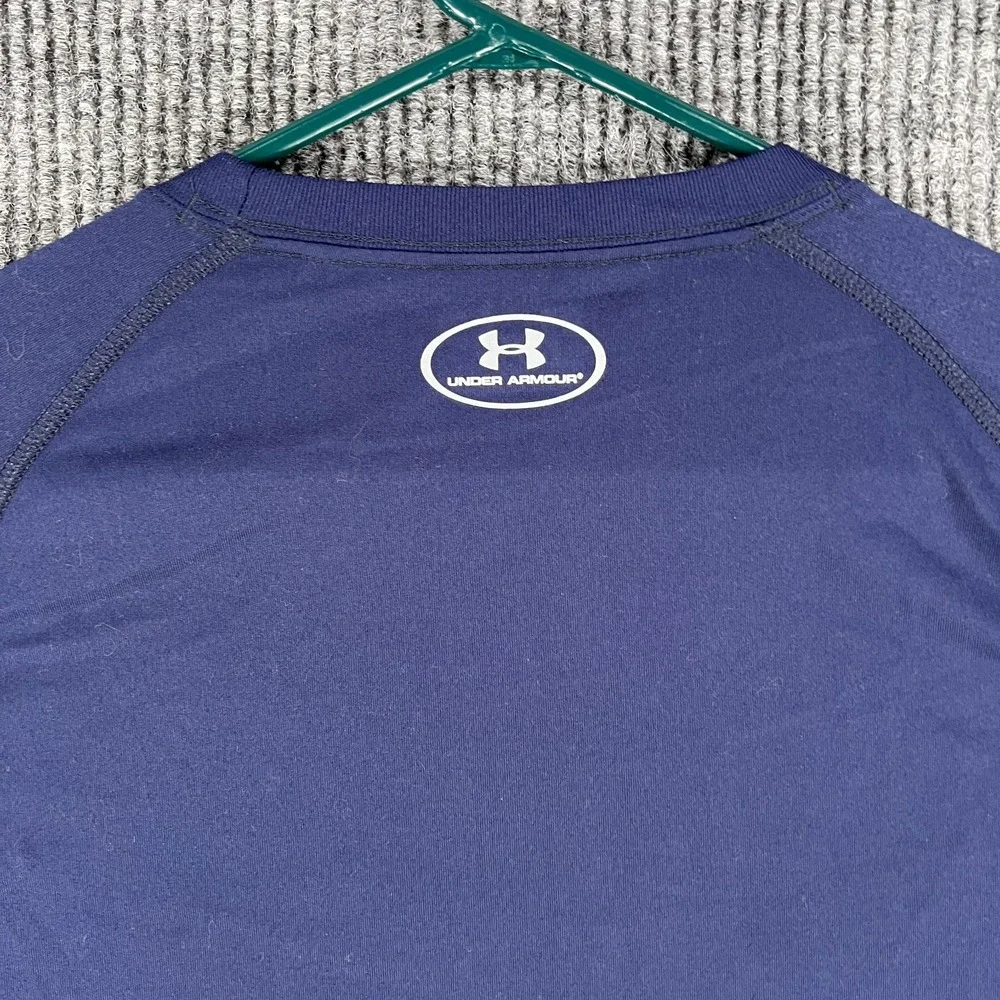 Under Armour Navy Shirt Mens Large Blue Short Sleeve Loose Fit Performance
